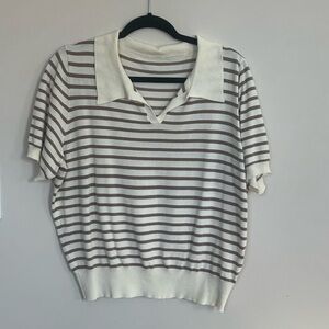 SHEIN - Dazy -Striped Knit Polo
